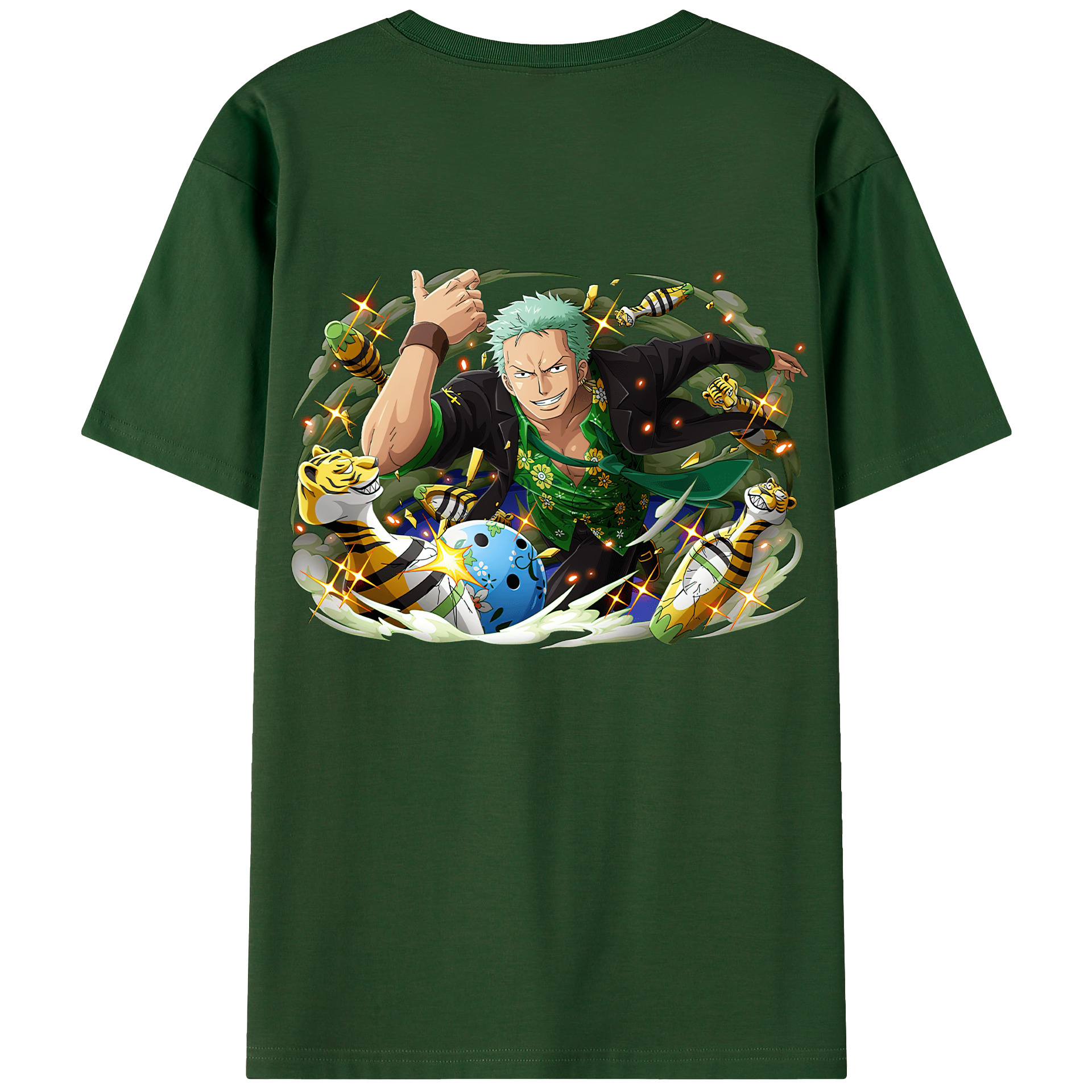ワンピース ロロノア・ゾロ ONE PIECE Roronoa Zoro 綿100％半袖Tシャツ（背面プリント）